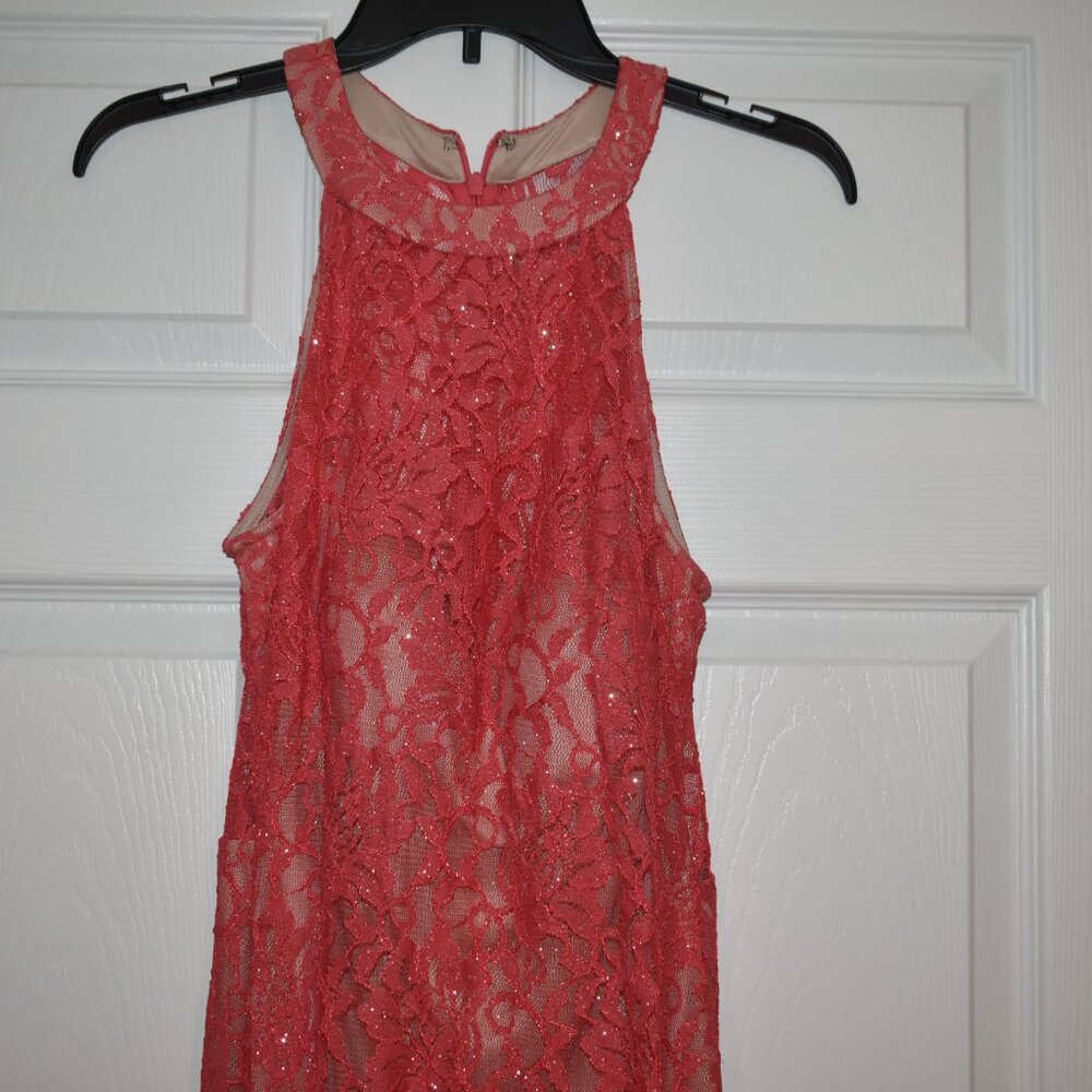 Morgan and Company Pink Floral Gown SZ 9/10